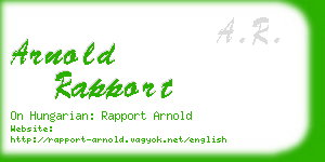 arnold rapport business card